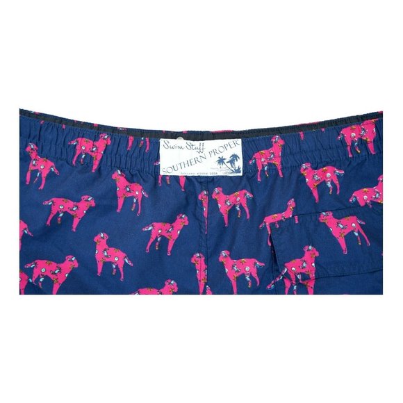 Swim Stuff Southern Proper Men's Trunks Blue And Dogs Prints Size XL - Picture 4 of 4